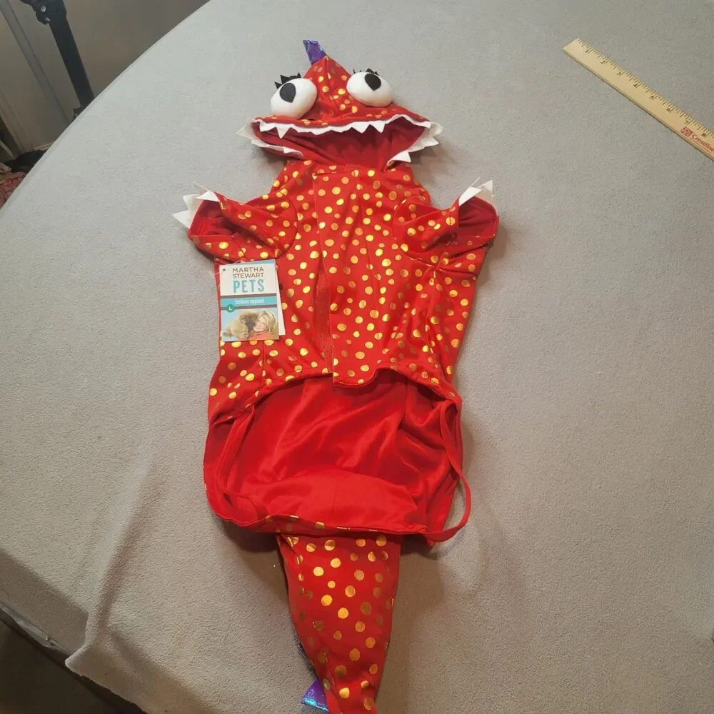 Martha Stewart Red Dragon Monster Costume Jacket For Pets Dog Sz L